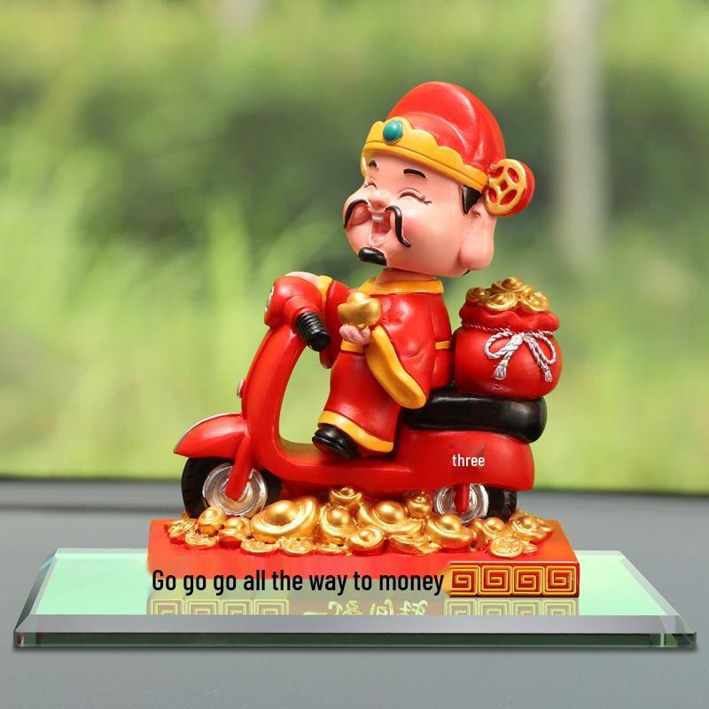 Shaking Head God of Wealth Car Ornament - New Year Fortune Desktop Decoration