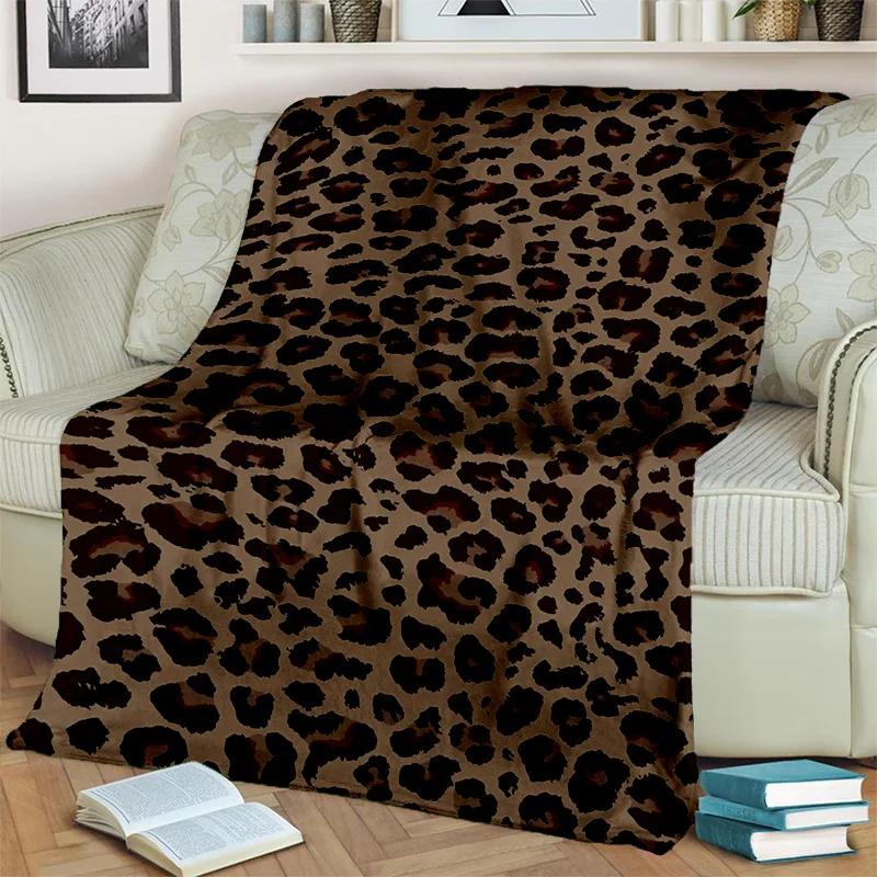 3D Wild Leopard Stripe Print Series Blanket,Soft Throw Blanket for Home Bedroom Bed Sofa Picnic Travel Office Cover Blanket Kids