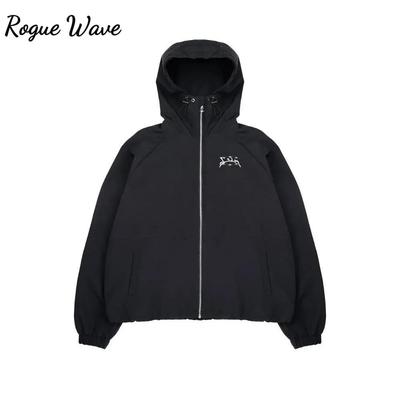 RogueWave Streetwear Y2k Track Jacket Retro Classic Print Windbreaker Zip Sweatshirt Hoodie Men Women Fashion Harajuku Bomber Jacket Tops