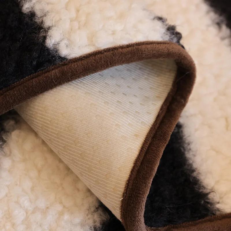 Lammwolle Verdicken Sofa Matte Leichter Luxus Warm Sofa Kissenmatte Rutschfest Couchtuch Sofabezüge für Wohnzimmer Sitzbezüge