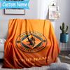 Custom Name Dundee United Crest Design Flannel Blanket, Use for Birthday/Holiday Gift, Soft Blanket for Sofa/Bed/Camping/Office, Home Decor