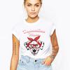 Cute Poodle Mom Ever Red Polka Dot Print T Shirt Hip Hop Women Short Sleeve Woman