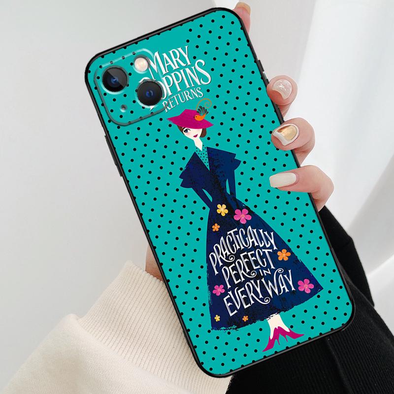 Mary Poppins Phone Case For iPhone 13 14 15 16 Pro Max 11 12 XS XR X Plus Shockproof Bumper Soft Cover