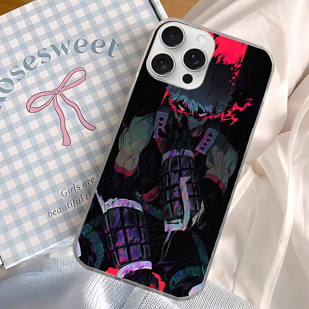 Anime B-Bakugo Katsuki For iPhone 17 16 15 14 Plus 13 12 11 Pro Max Phone Cover Back Satin Colorful Surface