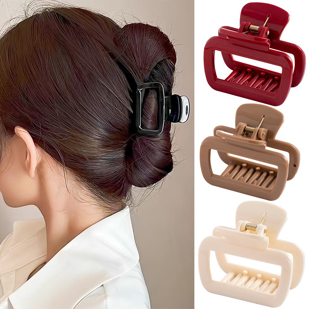 Korea Soft Silicone Square Hair Claw Grabs 6.2CM Small Hair Clips Durable Hairpins Hair Accessories for Women Girl Barrettes