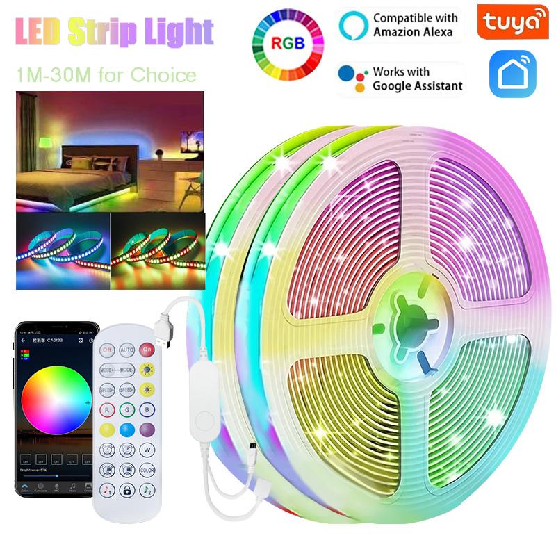 WS2812B RGBIC 5050RGB LED-Streifenlicht App-Steuerung Lauflichteffekte Flexibles Band Diodenband TV-Hintergrundbeleuchtung Raumdekoration