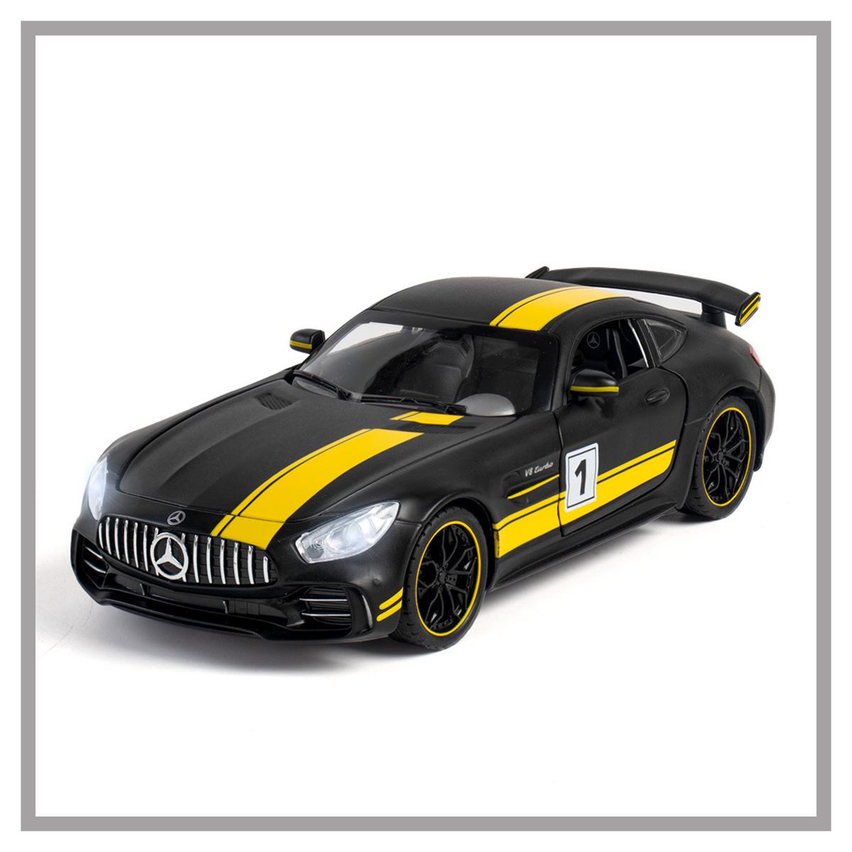 

КЛТ 1:24 Mercedes GTR 20,5 см литая модель автомобиля для детей игрушки для мальчиков игрушки для детей машинки игрушки жёлтый/чёрный
