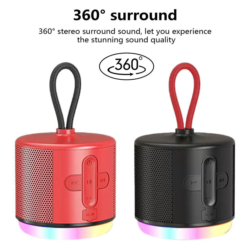 Bluetooth-compatible Speaker Stereo Outdoor Sports Music Player Portable Subwoofer BLE5.0 Build-in 500mAh Battery