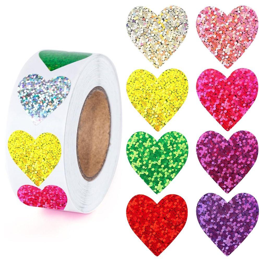 500pcs Sealing Stickers Love Heart Stickers Exquisite Blank Sealing Label Self-adhesive Handmade Reward Sticker Birthday