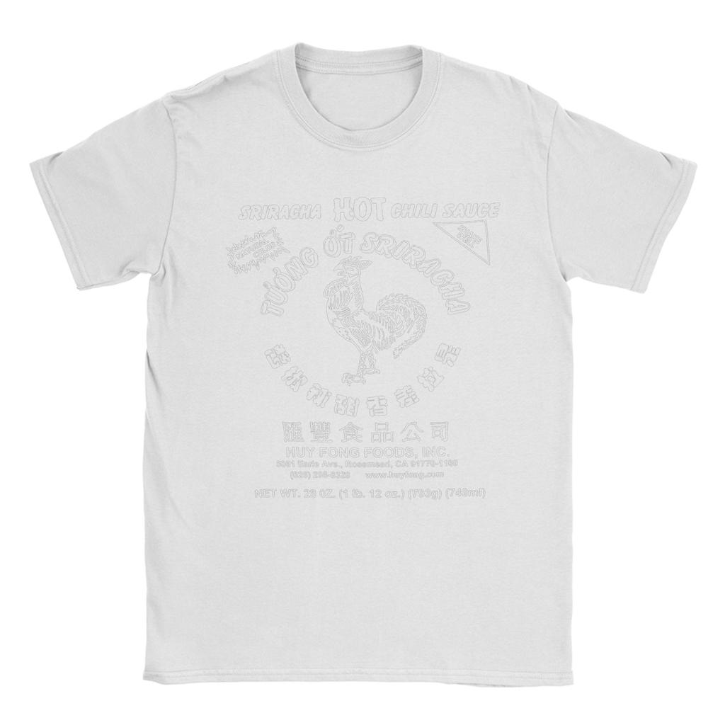 Herren T-Shirt Spicy Rooster Sriracha Scharfe Chilisoße Freizeit Baumwoll-T-Shirts Kurzarm T-Shirts Rundhals Kleidung Geschenkidee