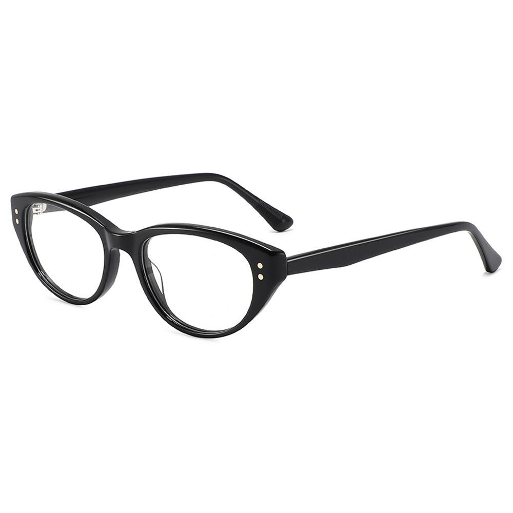 

Acetate Cat Eye Anti Blue Light Reading Glasses Women Trend Myopia Glasses Computer Goggles Hyperopia Eyeglasses Thick Glasses plastic demo lens чорний