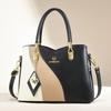Three Colors Patchwork Women's Handbag Large Capacity Soft Leather Shoulder Bag Fashi Elegant Women's Crossbody Bag
