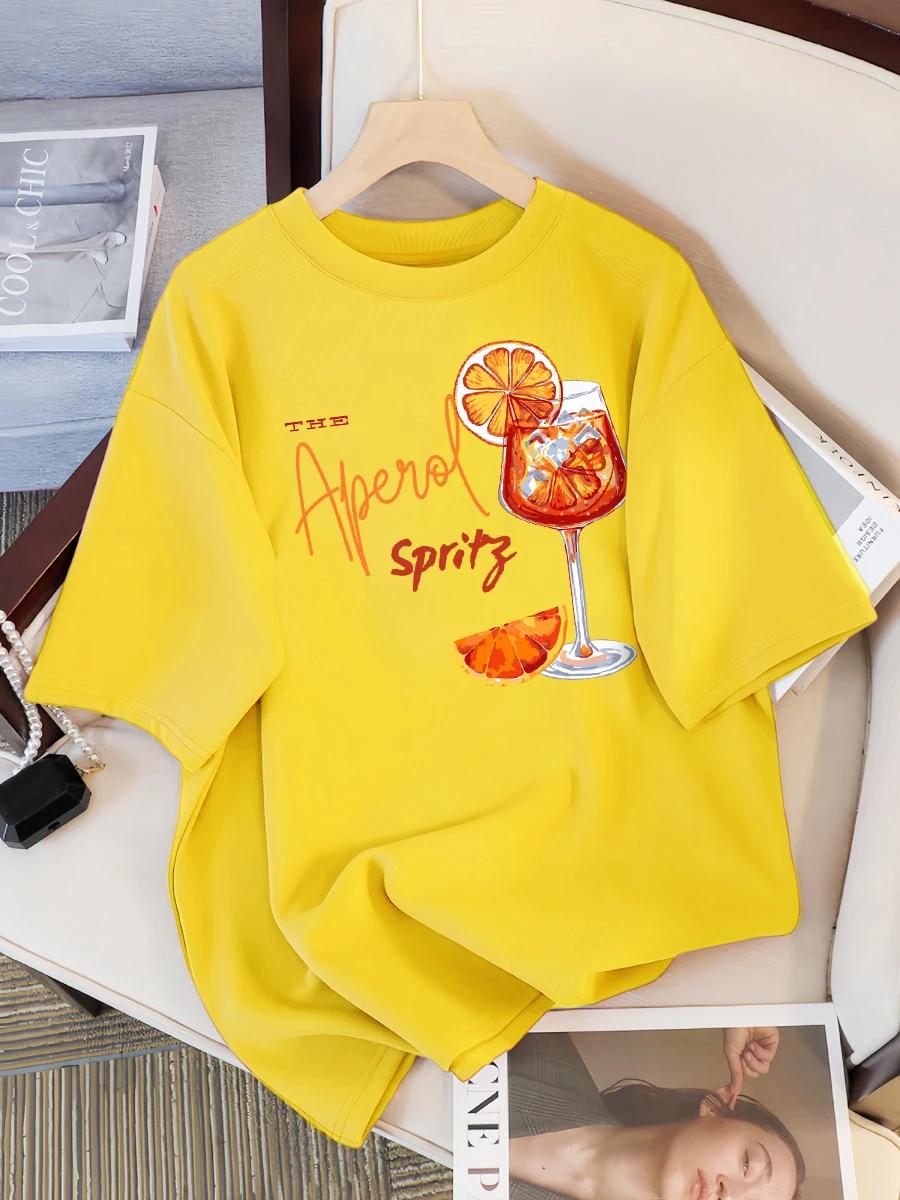 

Лимонно-красная футболка с принтом, женская, с коротким рукавом, с круглым вырезом, для женщин, топ в стиле Y2K, новая модная, удобная, летняя женская одежда 4XL