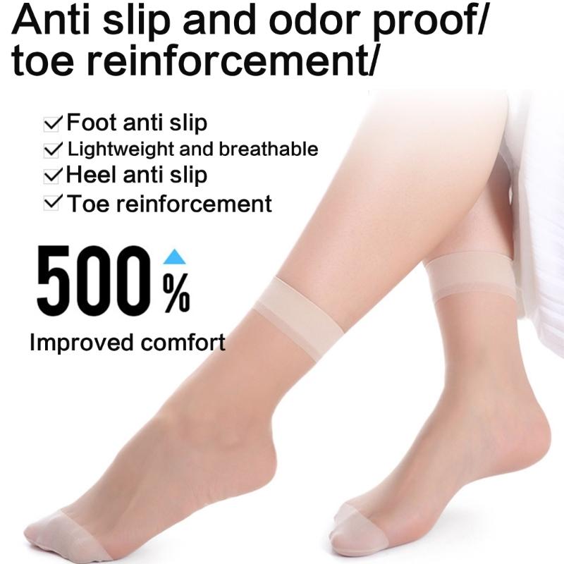 10 Pairs Women's Crystal Sheer Ankle Socks Anti Snags Comfortable Invisible Formal Ultra Thin Socks for Everyday Wear