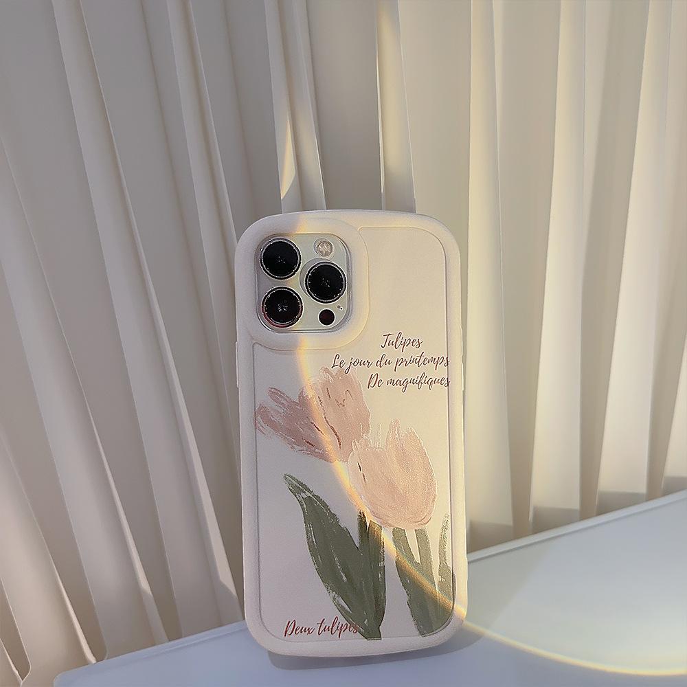 Retro Çiçek Laleler 2023 Yeni Telefon Kılıfı Iphone 11 13 Promax 14 Artı 12 Pro Max Telefon Kılıfı Arka Kapak Çapa Kabuk Fundas