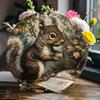 Vintage Round Metal Squirrel Wall Art Decor Large Modern Home Gift
