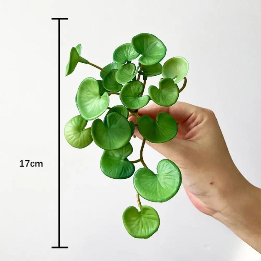 Soft Glue Artificial Plant Green Plants Wall Faux Copper Coin Grass Home Office Wall Hanging Succulent Plants Leaves Home Office