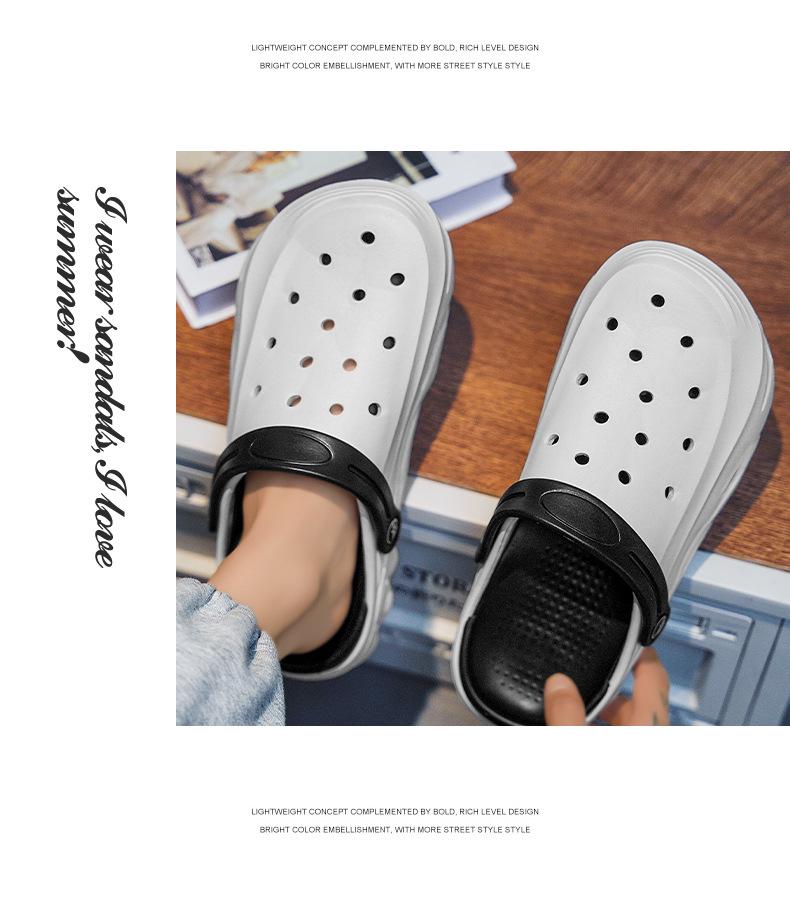 2024 Men's Non-Slip Thick Sole Casual Clog Shoes for Outdoor and Beach Wear