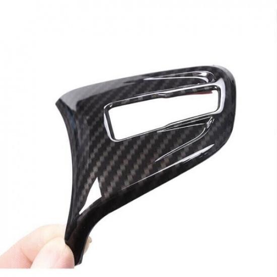 For BMW F20 F21 F22 F23 Carbon Fiber Style Steering Wheel Switch Cover Trim 2PCS