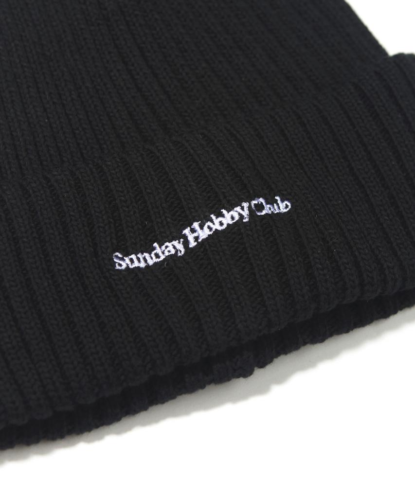 SUNDAY HOBBY CLUB Cotton Signature Logo Beanie - Black