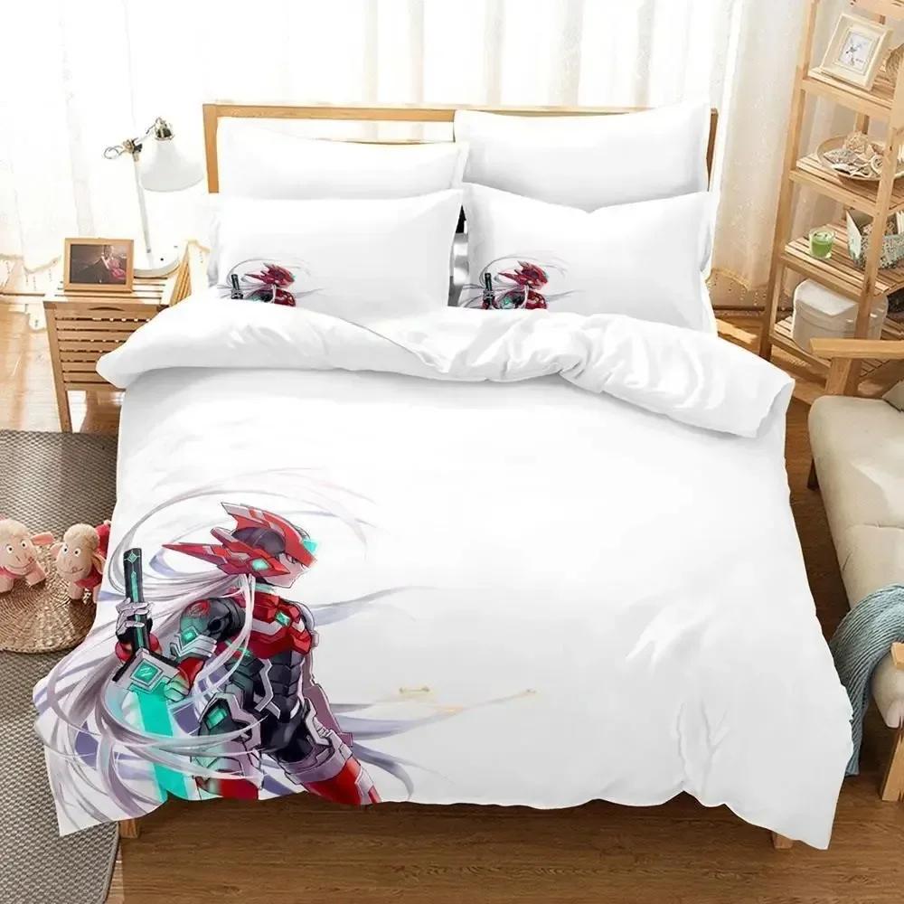 3D New Anime Game Mega Man Zero Bedding Set Printed Bed Set With Pillowcase Bed Duvet Cover Single Double Queen Super King Size