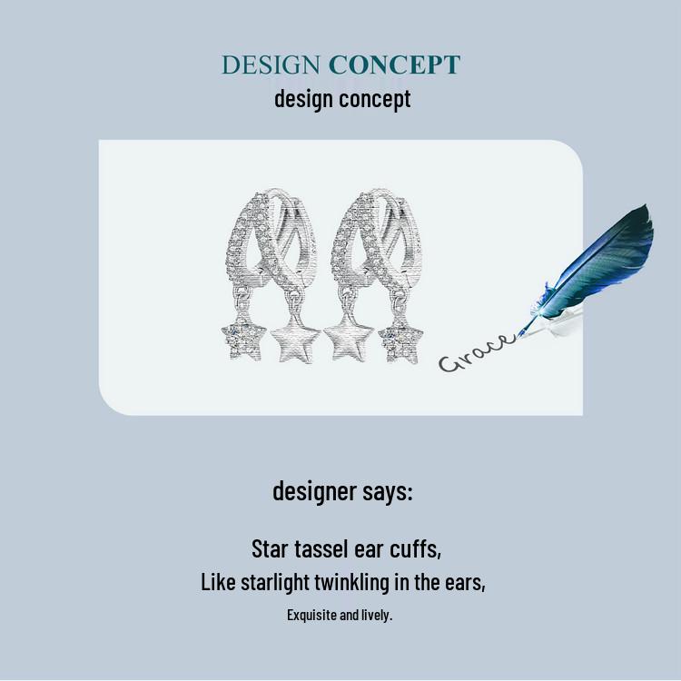 Avle Swaying Double Ring Star Earrings - S925 Sterling Silver, Cross-Border Women's Versatile Design