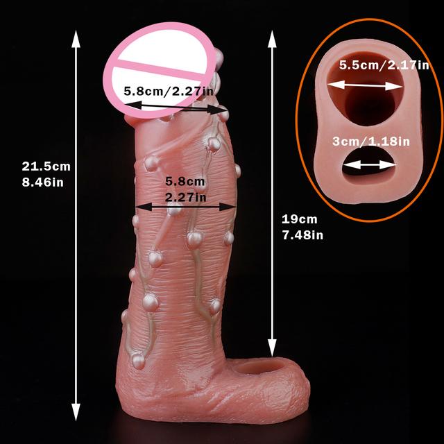 SXXY Büyük Sıvı Silikon Gerçekçi Penis Kollu Erkekler Için Dick Büyütme Cilt Duygu Yetişkin Erkek Seks Oyuncak Gecikme Boşalma
