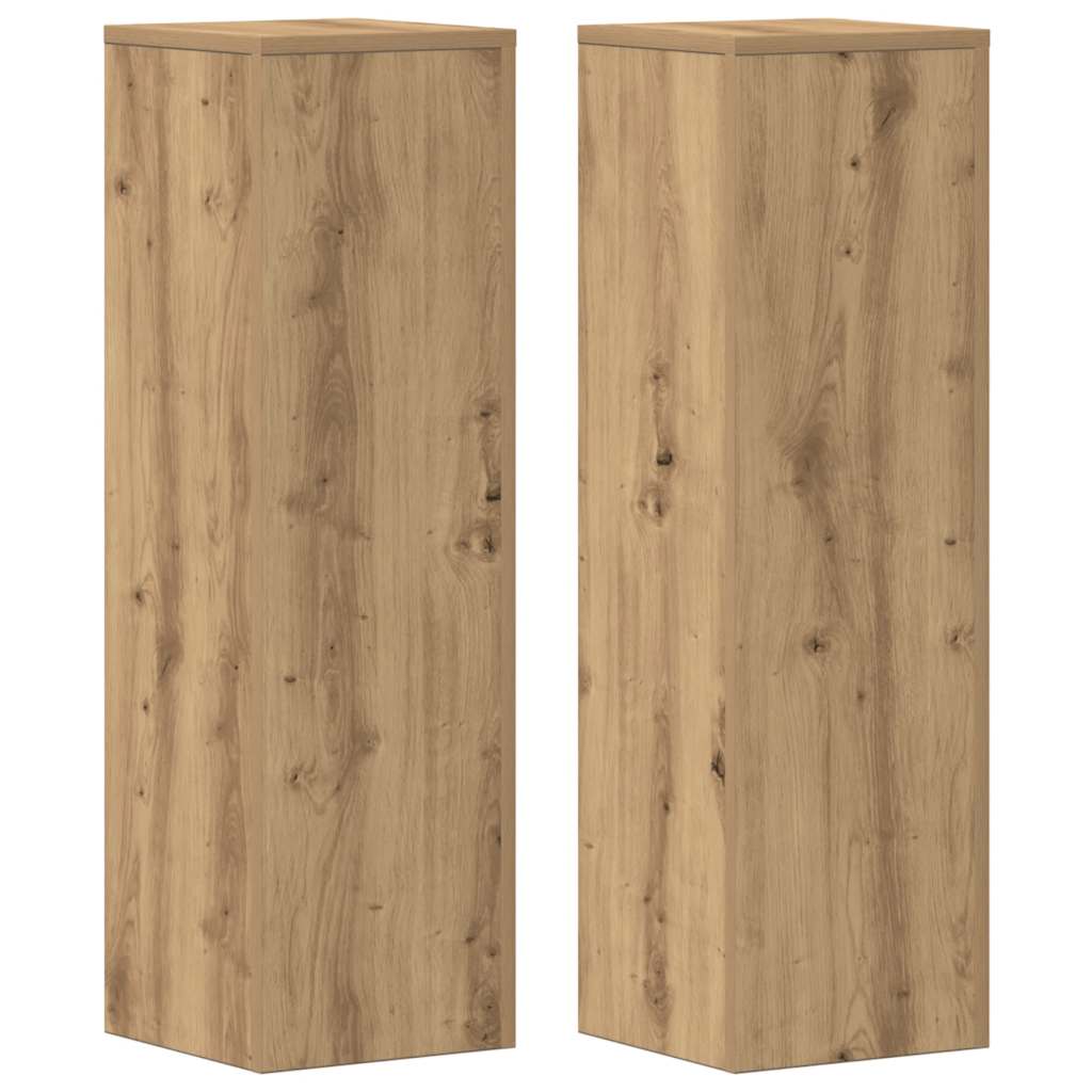Plant Stand Set of 2 Artisan Oak Finish 25 x 25 x 80 cm Engineered Wood