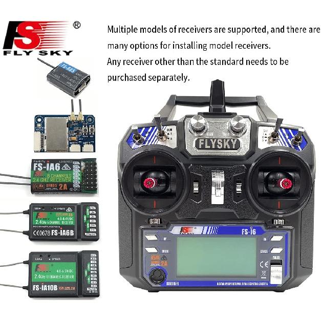 Flysky FS-i6 6CH 2.4GHz Radio System RC Transmitter Controller with FS-iA6 Receiver for RC Helicopter Plane Quadcopter Glide(Model_2)