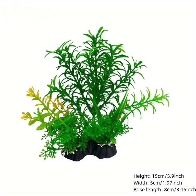 1PC Aquarium Decor Set - Vibrant Green Plastic Plant Ornaments - Fish Tanks, Durable Pvc Material 15cm/5.9inch