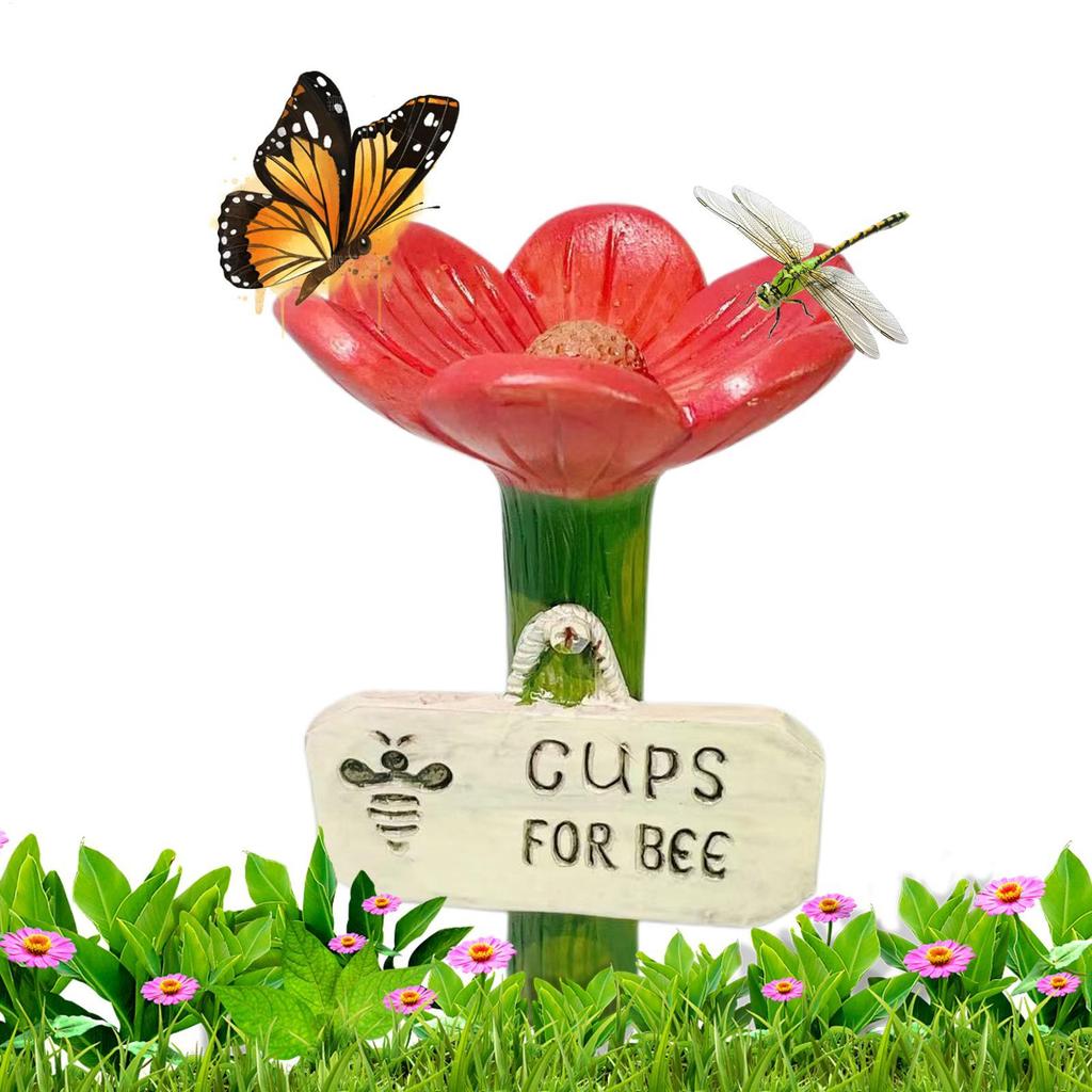 Station d'abreuvement pour abeilles en forme de fleur Jardin Extérieur Mangeoire à papillons Bol pour boire les pollinisateurs Bol d'abreuvement pour papillons Tasses Mangeoires