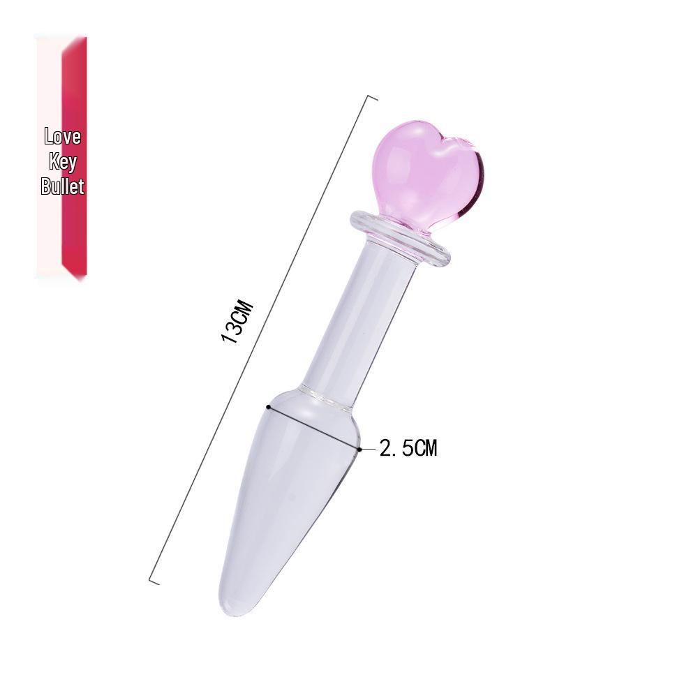 Heart Secret Key Glass Massage Wand - Female Anal & Vaginal Masturbation Device