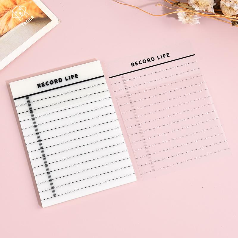 50Sheets Blank Grid Transparent Sticky Note Pads Waterproof Self-Adhesive Memo Notepad School Office Supplies Stationery planner