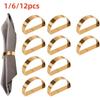 1/6/12pcs D-shaped Napkin Holder Metal Dinnig Table Decoration Elegant Napkin Ring Buckles  Kitchen