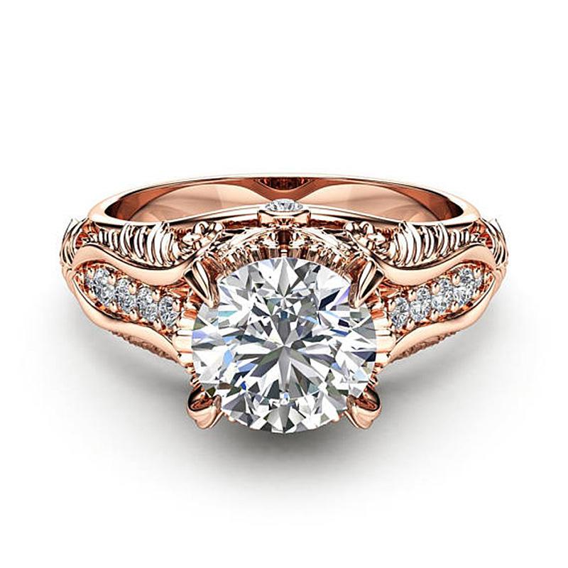 Small Jewelry Soft Line Ring, Zircon Diamond Wedding Ring.