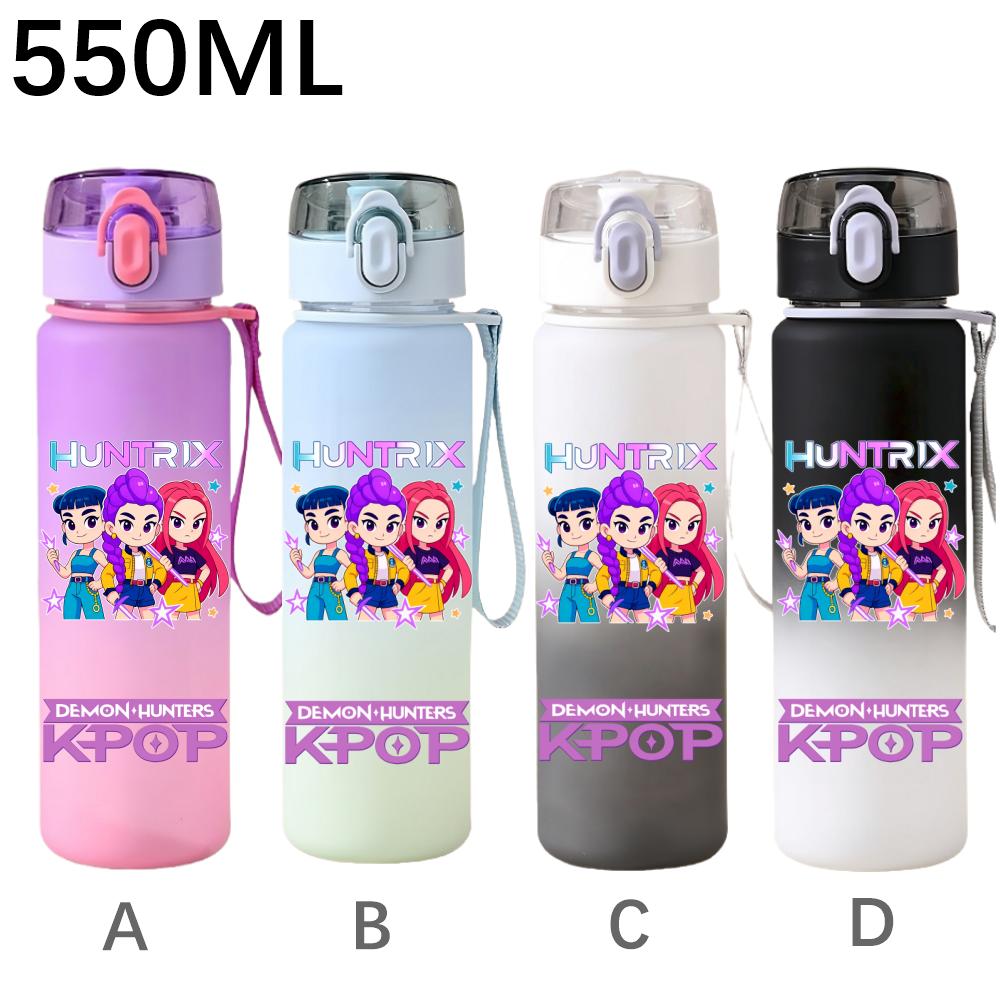 

550ML KPop Demon Hunters Cartoon Print Sport Water Bottle Leak Proof Water Cup Outdoor Sports Drinking Bottle Birthday Beautiful Gifts C-1PCS