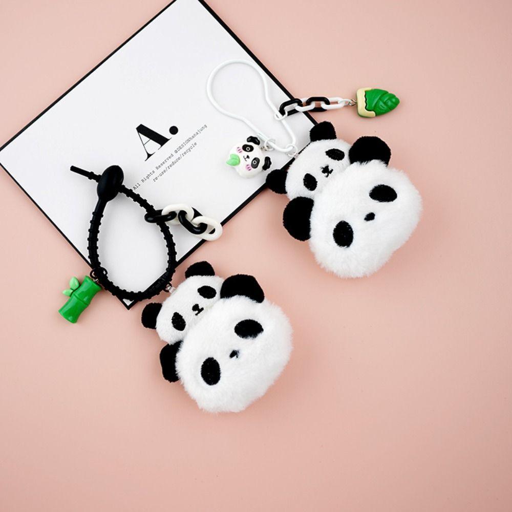 Cartoon Bamboo Tube Panda Keychain Cute Panda Keychain Kawaii Animal Pendant  Hanging Accessory