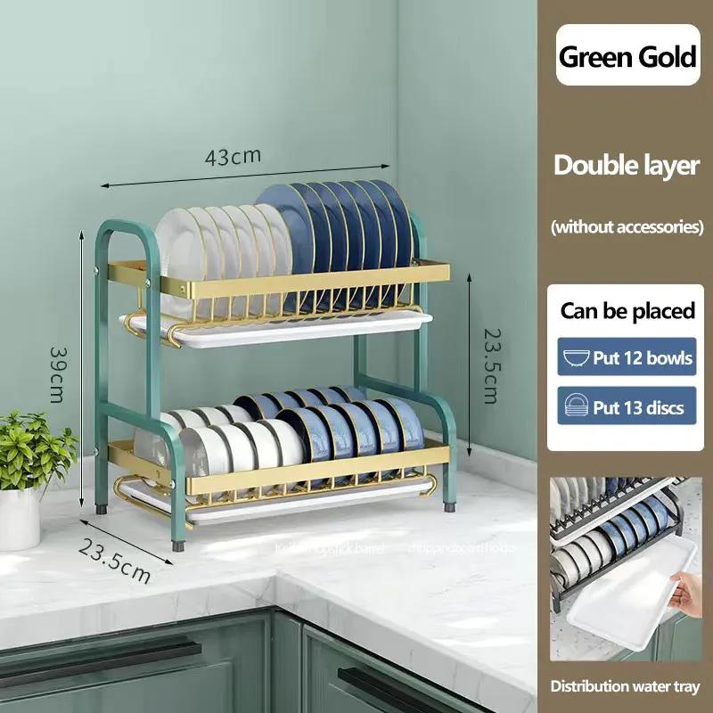 Large-capacity Kitchen Spice Rack Multi-functional Dish Drying Rack Bold And Thick Dish Rack Load-bearing Tough Stand