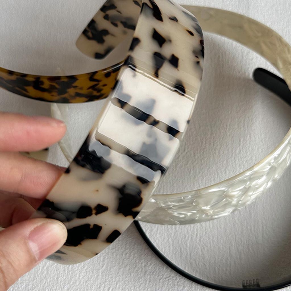 Vintage Tortoiseshell Color Wide Headband Resin Headpieces Party Headwear for Women and Girls Fashion Accessory
