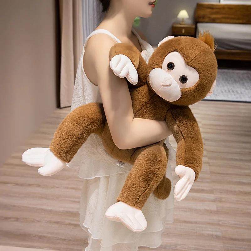 40cm-80cm Big Size Lovely Lifelike Sitting Monkey Plush Toys Soft Stuffed Monkey Doll Cute Animal Doll For Children Home Decor