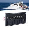 7 Gang Rocker   Panel, 12V 7 Appliance Control with Overload Protector, Suitable for Boats, Yachts, RVs, Aluminum Alloy ABS Material, IP65 