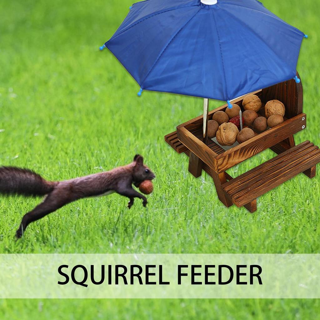 Squirrel Feeder Table Top Wood Umbrella Umbrella Corn Cob Holder Corn Cob Holder For Outside Winter Yard Porch