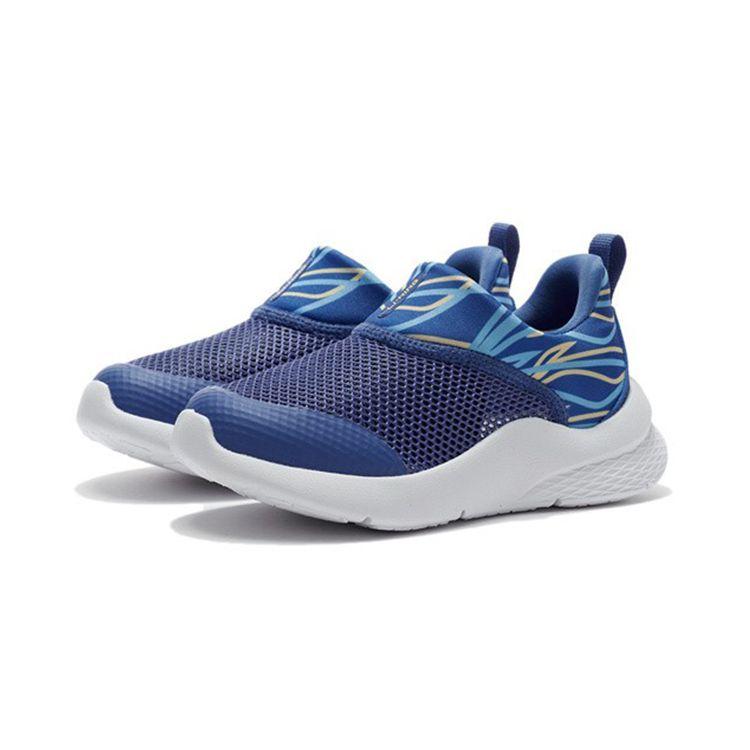 Li Ning Comfortable Sports Slip-Resistant Wear-Resistant Breathable Casual Shoes Kids Shoes Blue YKNS054-1