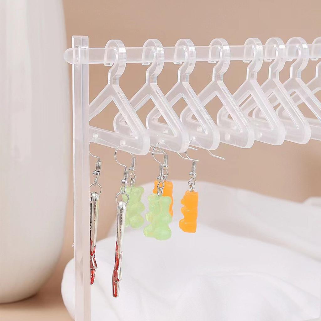 Ohrring-Organizerständer Kompakter Transparenter Acryl Schmuck Hänge-Präsentationsständer für Halskette Ohrstecker Typ 2