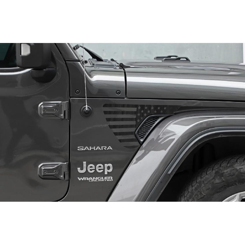 Fender Side Vent Stickers for Jeep Wrangler JL Gladiator JT 2018    2022 Car Exterior Accessories PVC USA Flag