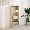 VidaXL Bookcase Sonoma Oak 40x24x109 Cm Engineered Wood, Bookshelf, Book Holder, Book Support, Cabinet 857776