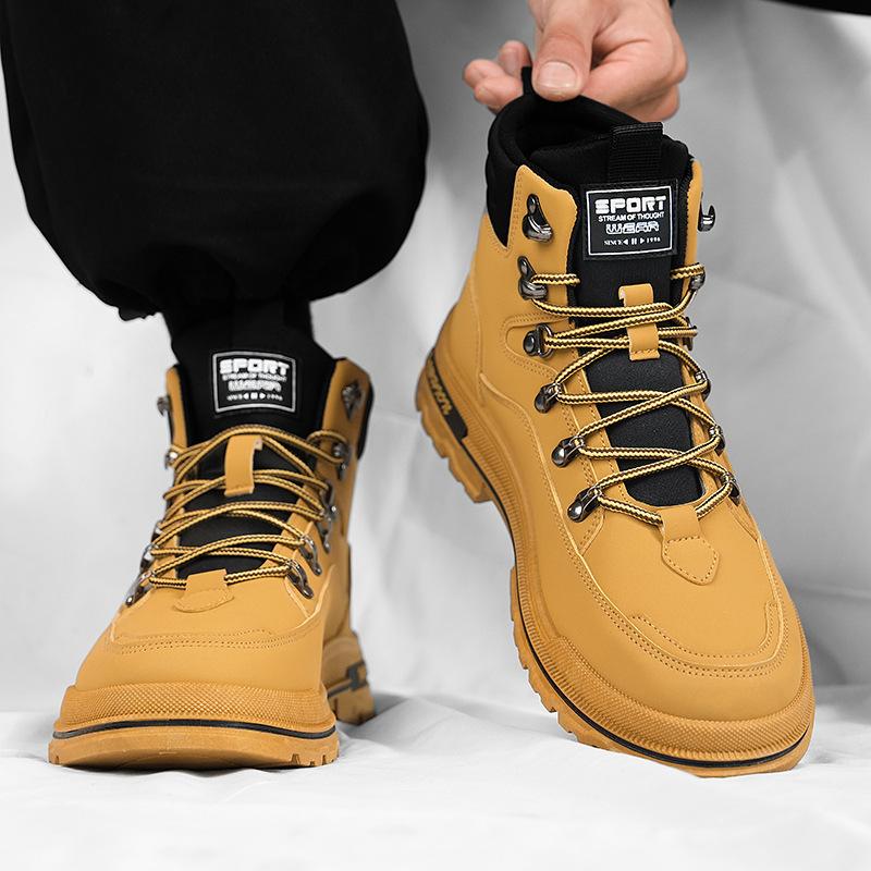 

Large size Martin boots men s 2024 autumn new high-top shoes tooling soft leather outdoor versatile wear-resistant thick-soled boots 46 хакі