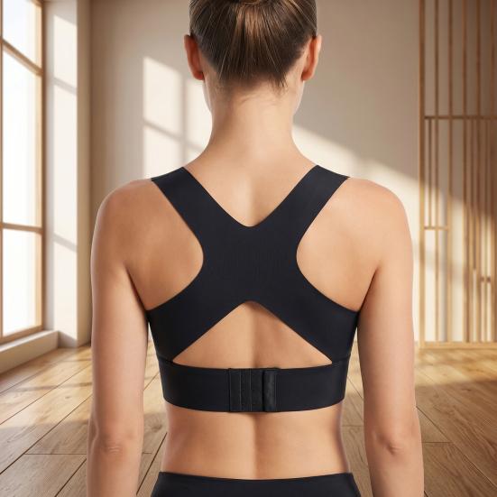Haltungskorrektor BH für Damen Kabellos Push-Up Rückenstütze Bralette Vollabdeckung Stützender Alltags-BH