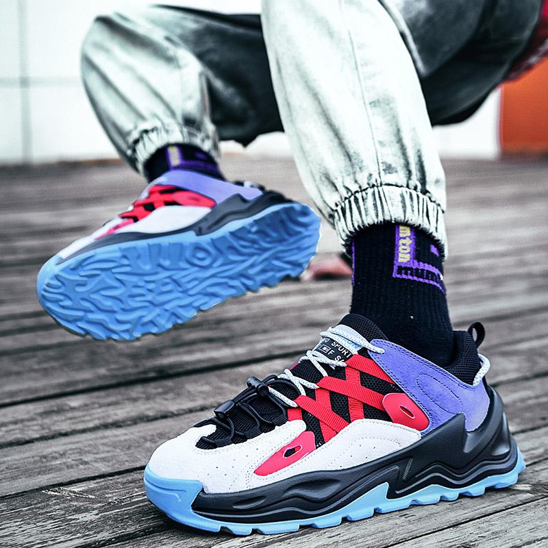 Pánské ležérní tenisky se zvýšenou podrážkou se zvýšenou prodyšností šněrovací běžecké boty