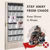 Over The Door Shoe Organizer With 24 Mesh Large Pockets, Hanging Shoe Rack Organizer